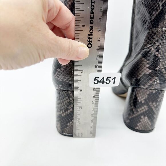 Marc‎ Fisher Women's Retie 2  Gray Leather Snake Skin Look Boots 8M US - Picture 12 of 14